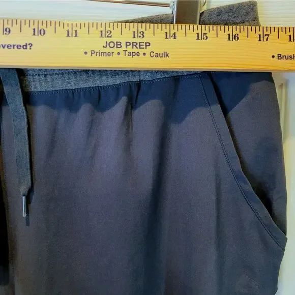 RBX Jogger Workout Pants Womens Large Pull-On Woven Navy Blue‎ Gray Drawstring - Picture 8 of 8